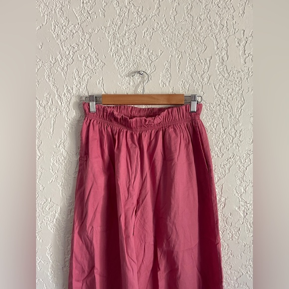 Los Angeles Apparel Palazzo Garment Dye Cropped Casual Pants - Picture 3 of 6